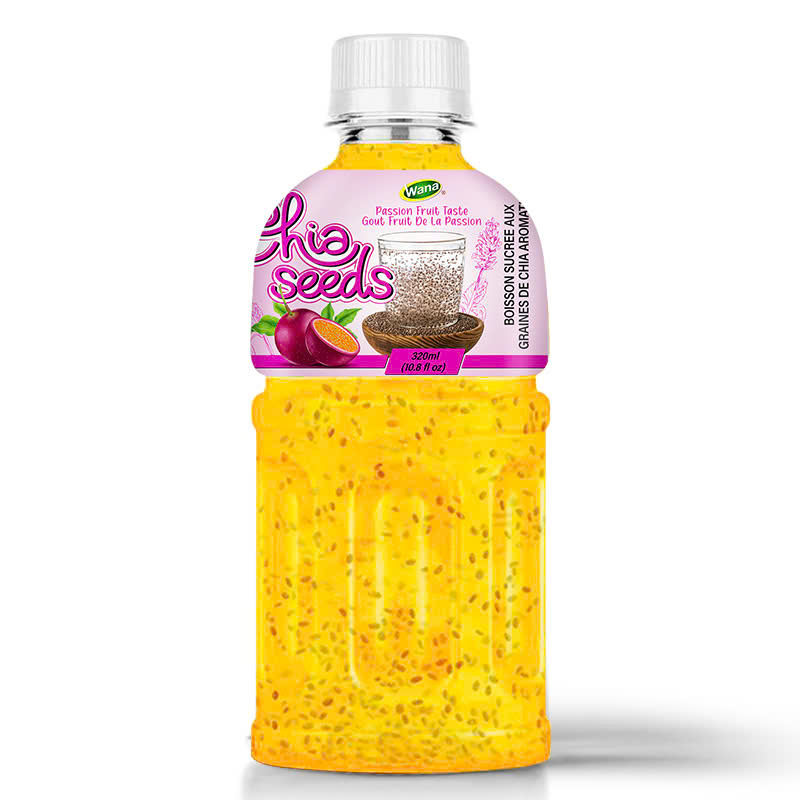 Chia seed drink with Passion fruit flavor