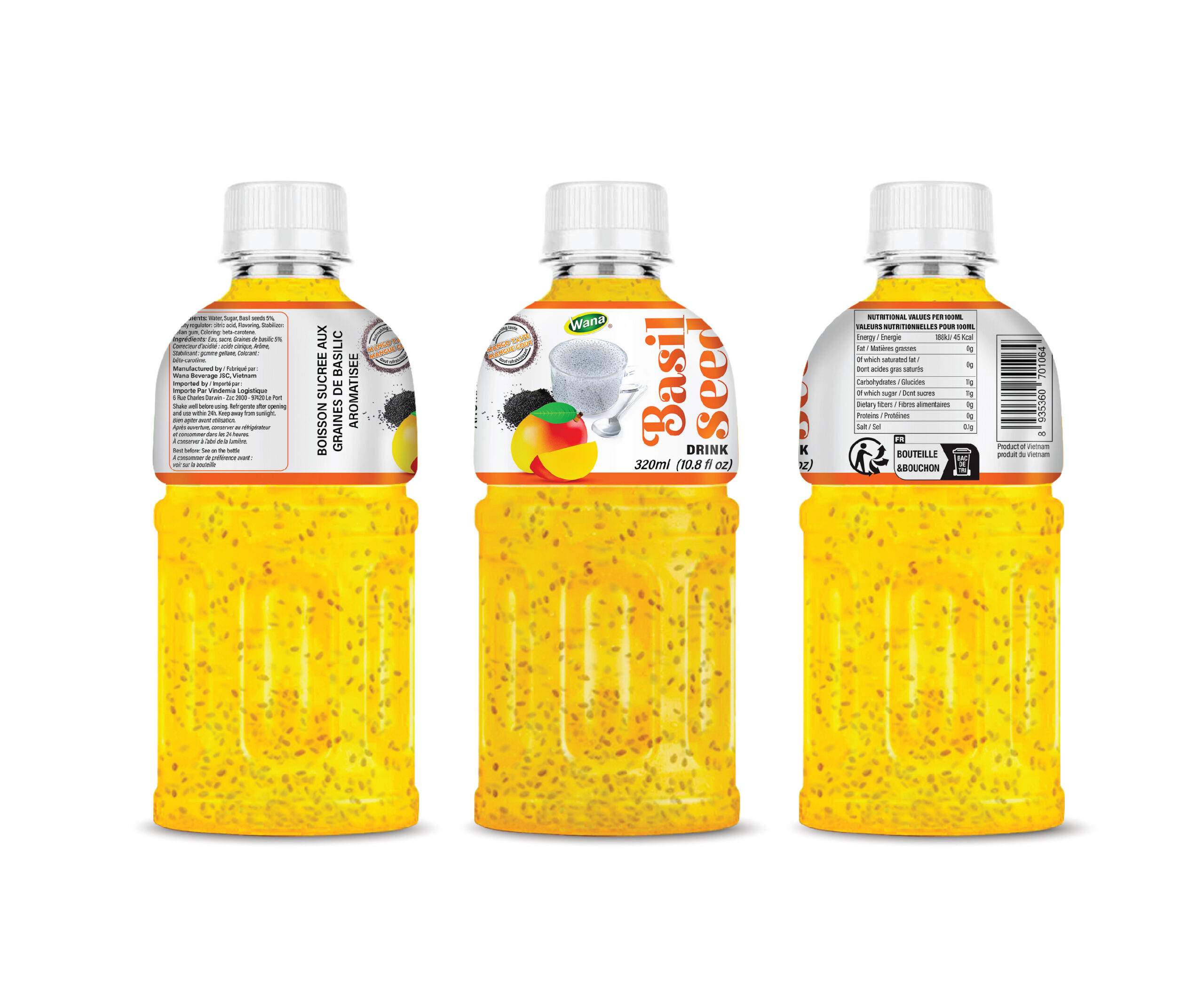 mango basil seed drink