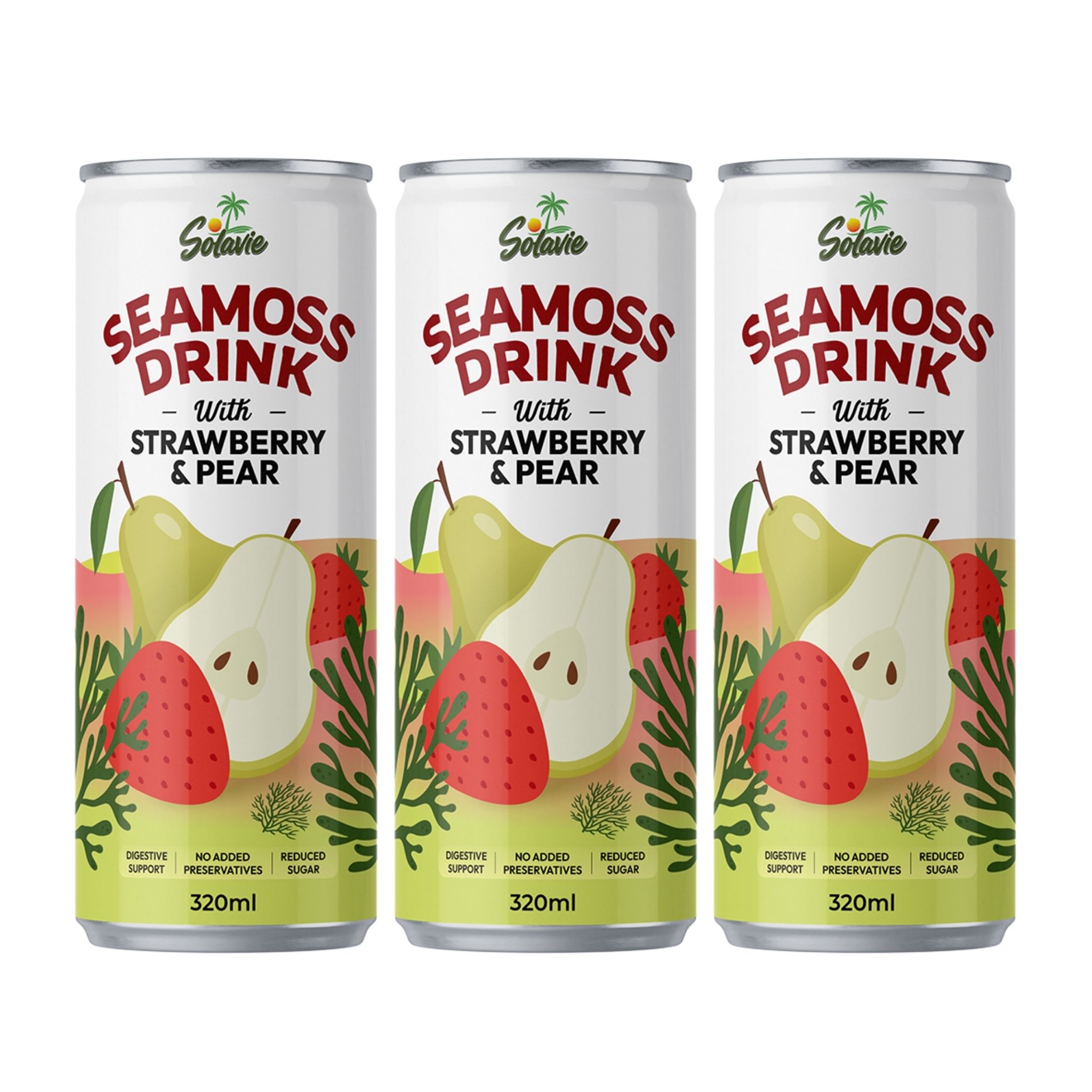 Solavie Seamoss Drink – Strawberry & Pear