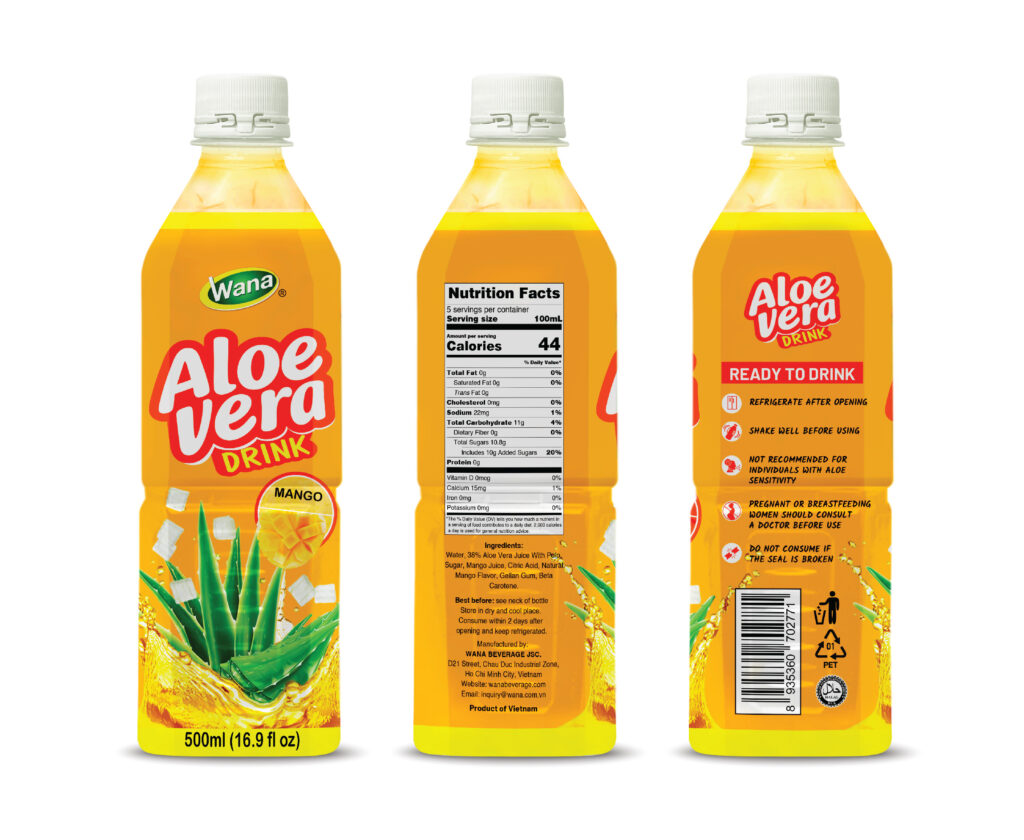 aloe vera drink with mango flavor 