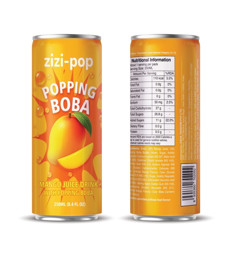 popping boba drink zizi pop mango 