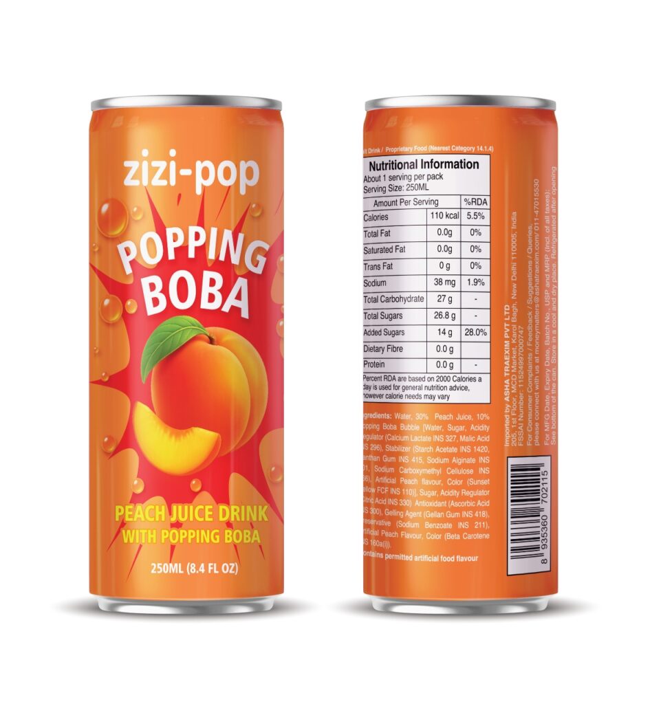 Popping boba zizi pop peach
