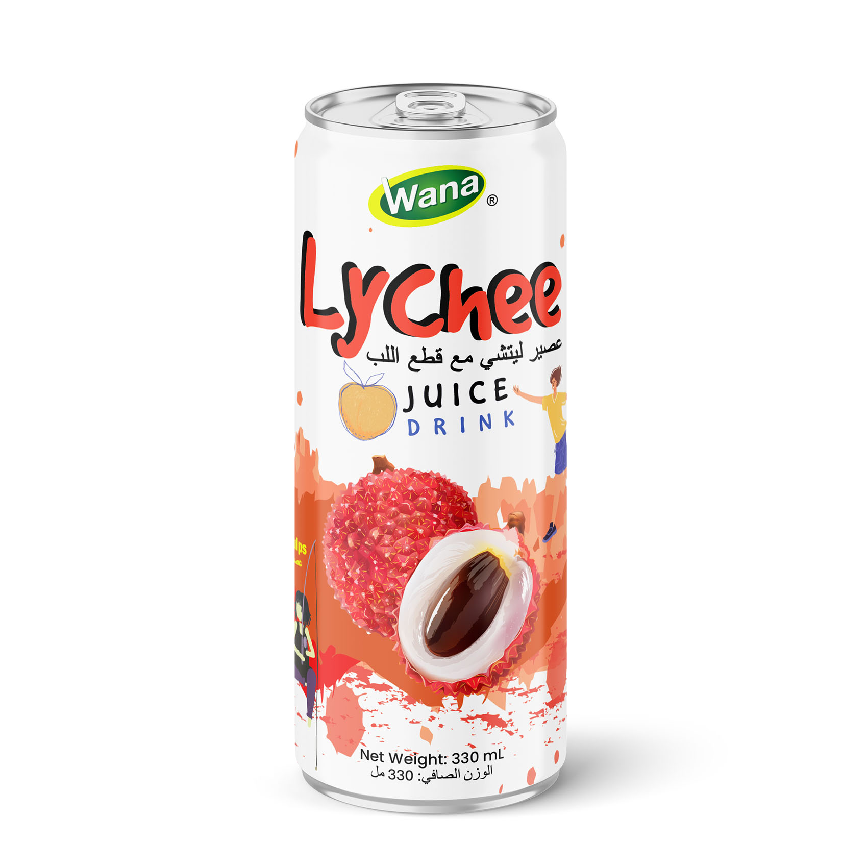 Wana Lychee Juice with Pulp 320ml Canned | Naturally Sweet Tropical Delight