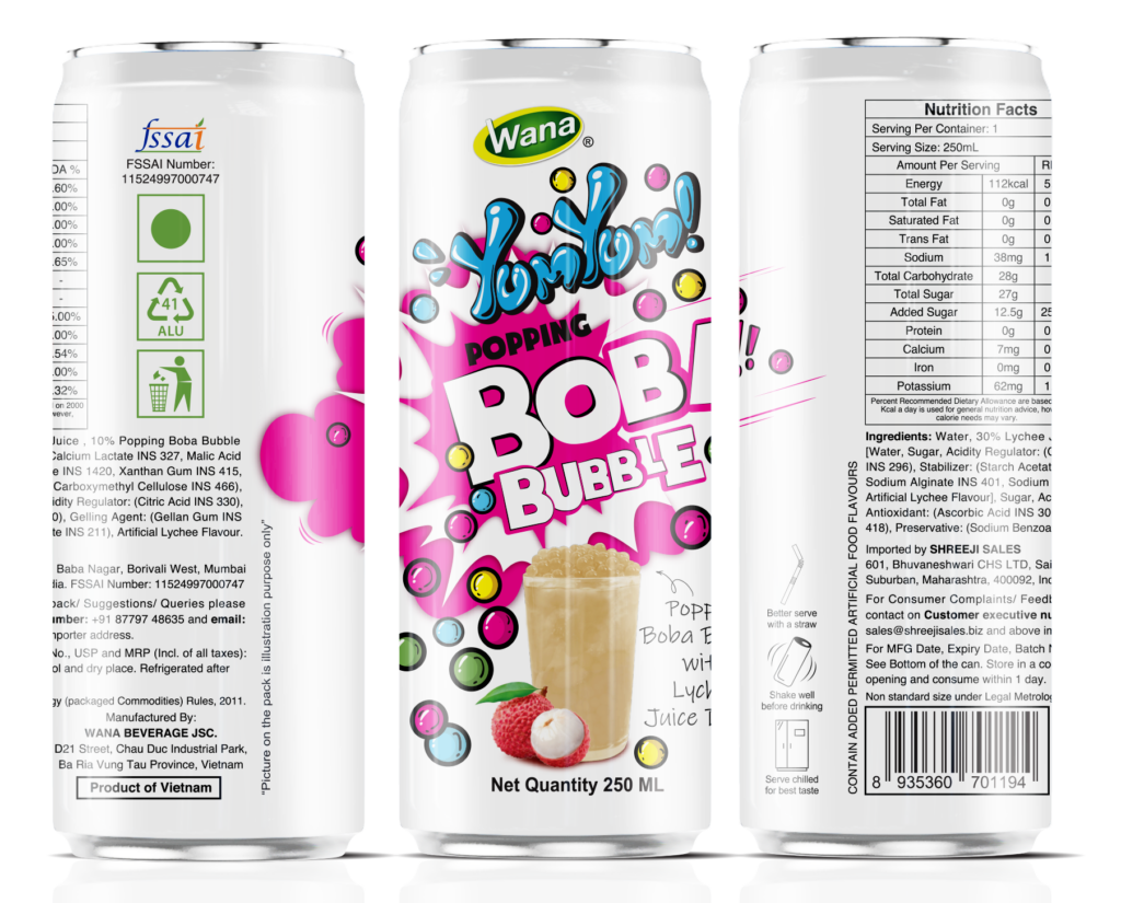 popping boba drink lychee
