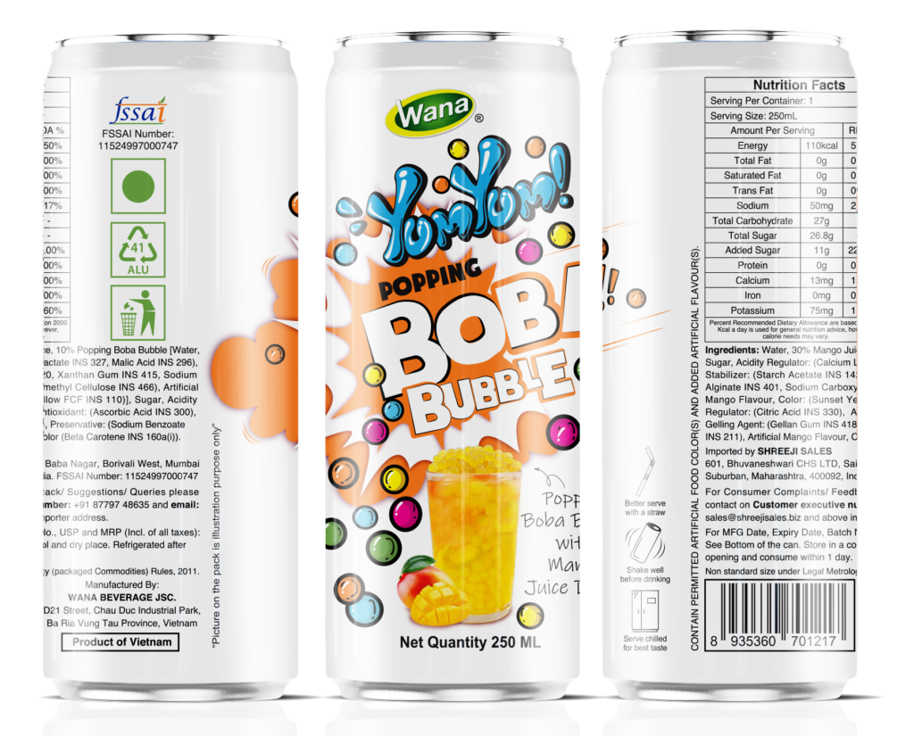 popping boba drink mango flavor 