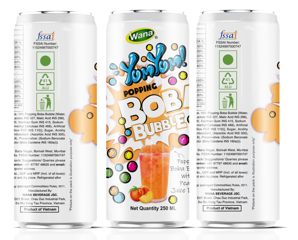 popping boba drink peach flavor 
