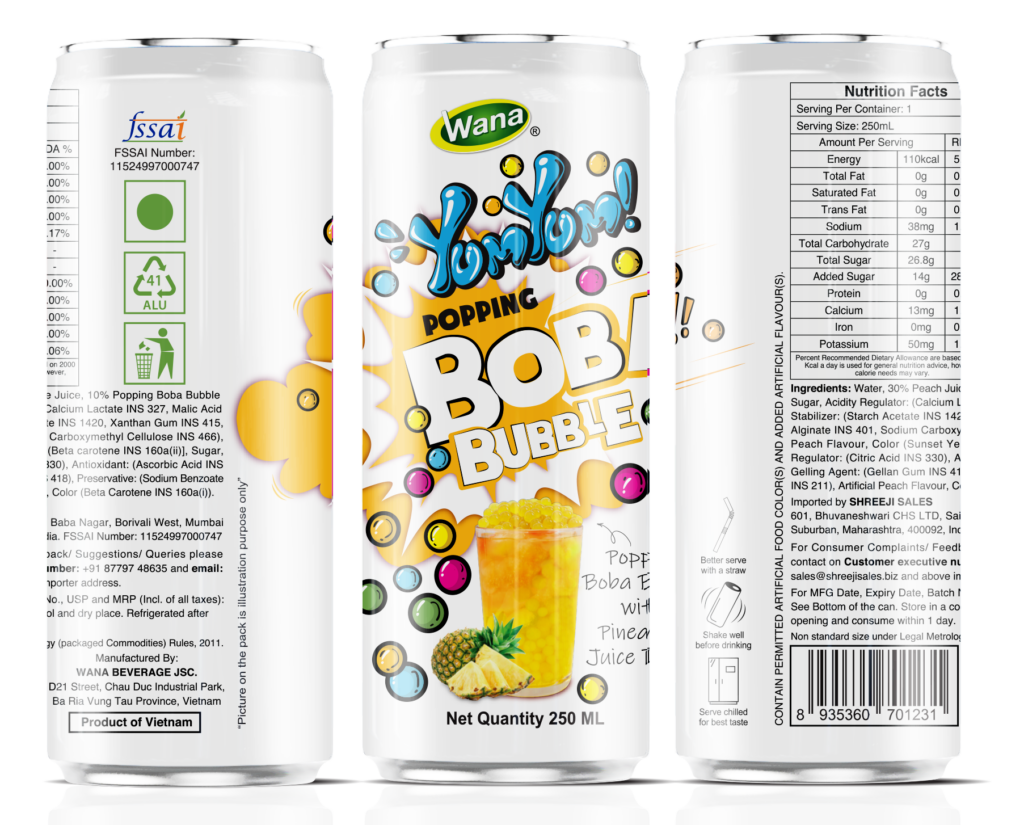 popping boba drink pineapple flavor 