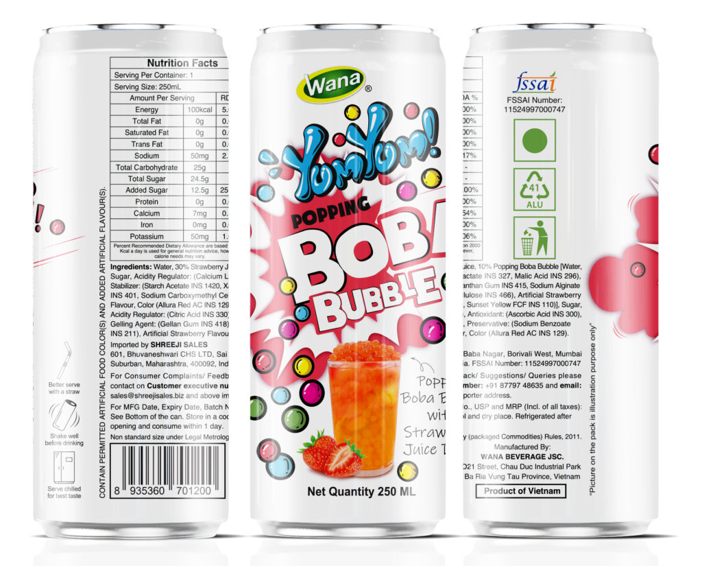 popping boba drink strawberry flavor 